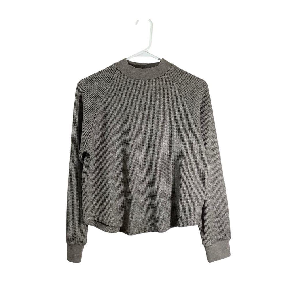 Madewell Women's Waffle Knit Crew Neck T-Shirt Long Sleeve